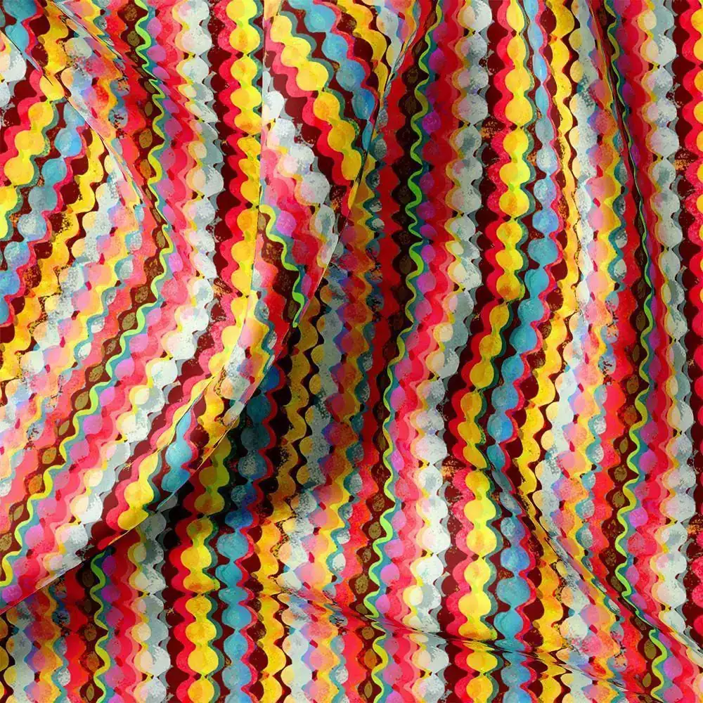 Weavy Stripes Digital Printed Fabric - Image 3