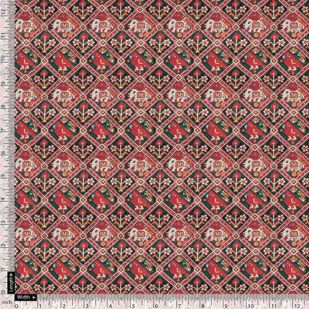 Wedding Patola Design Digital Printed Fabric - Image 5
