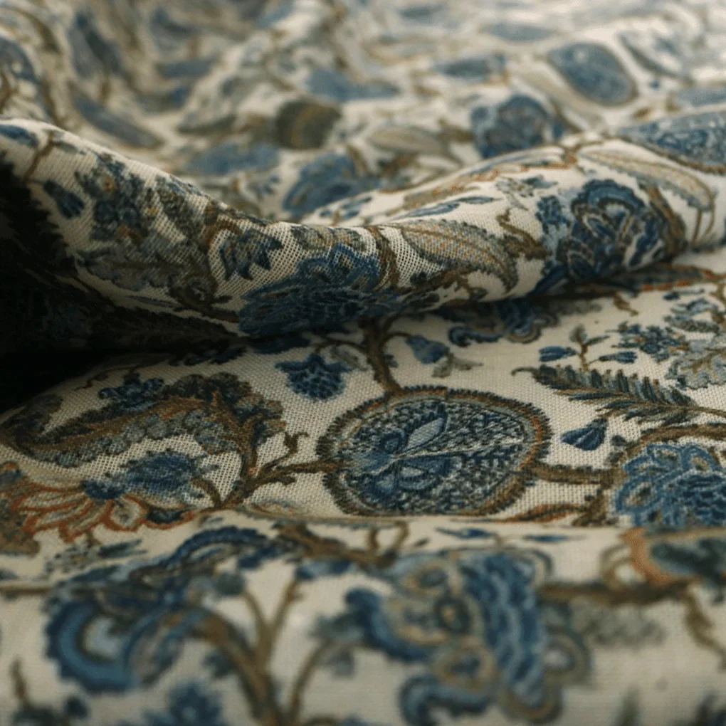 Western Acanthus Flower Jungle Digital Printed Fabric - Linen - Image 2
