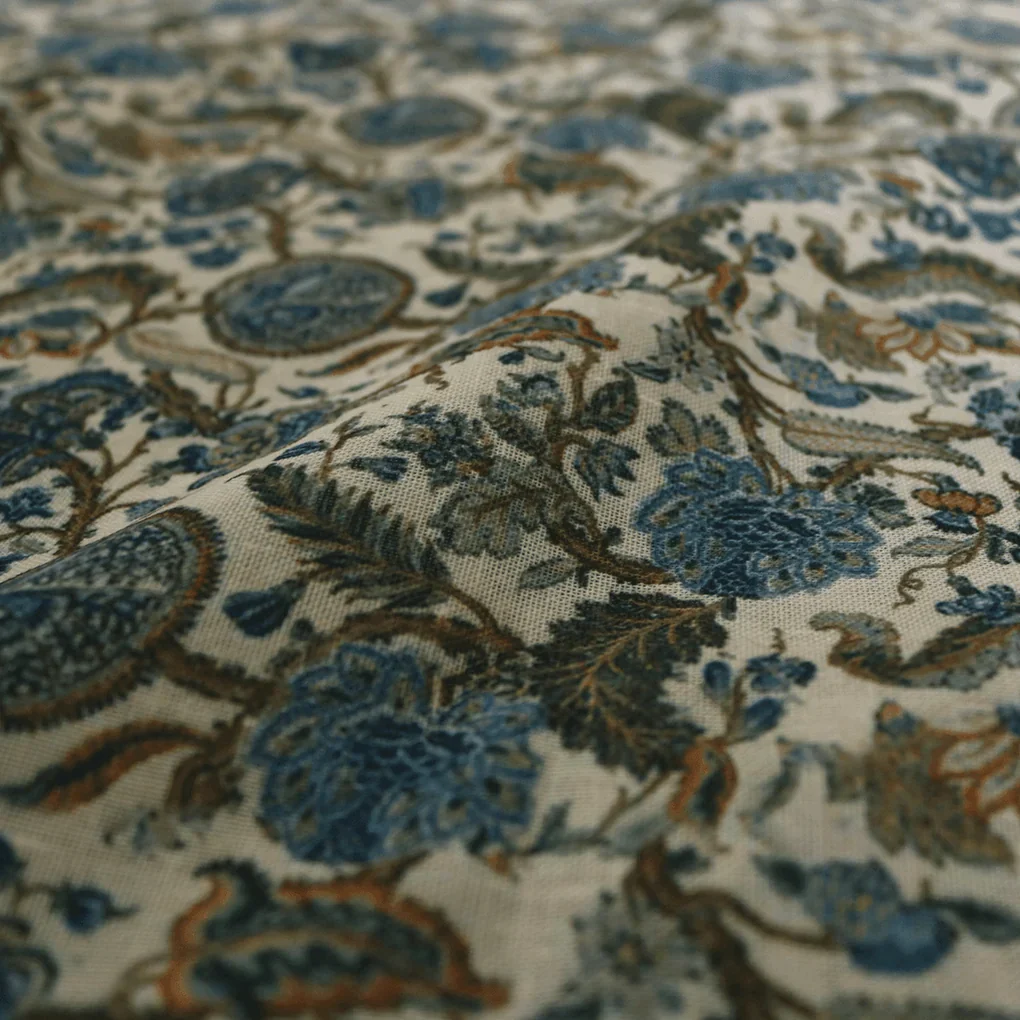 Western Acanthus Flower Jungle Digital Printed Fabric - Linen - Image 3