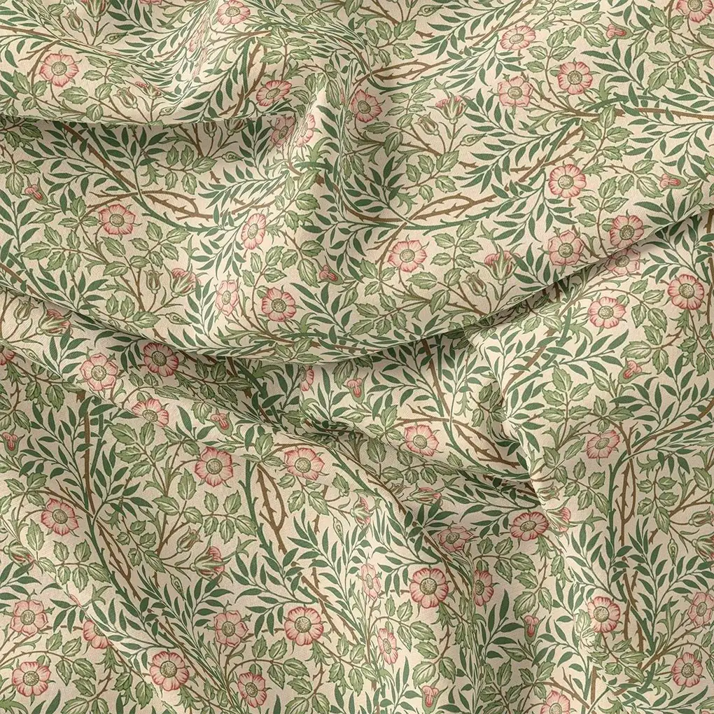 Western Flowers Small Leaves Digital Printed Fabric - Image 2