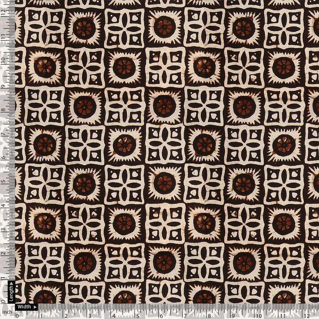 Western Sunflower With Brown Colour Digital Printed Fabric - Pure Chinon - Image 4