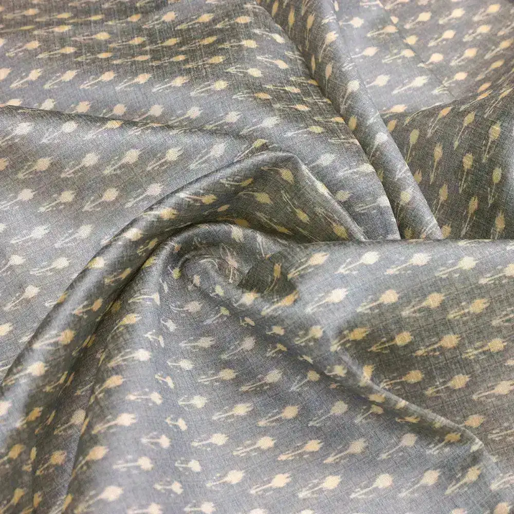 White Ajrak Flower Printed Fabrics - Image 3