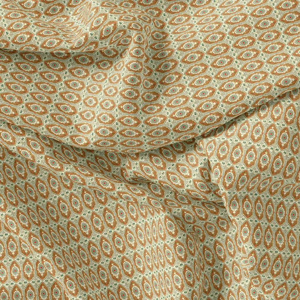 Juniper Green Geometric Pure Georgette Printed Fabric Material - Image 4
