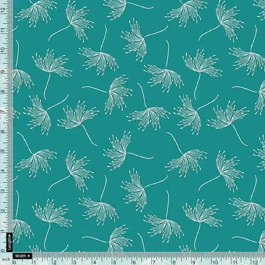 White Floating Flower Digital Printed Fabric - Japan Satin - Image 4