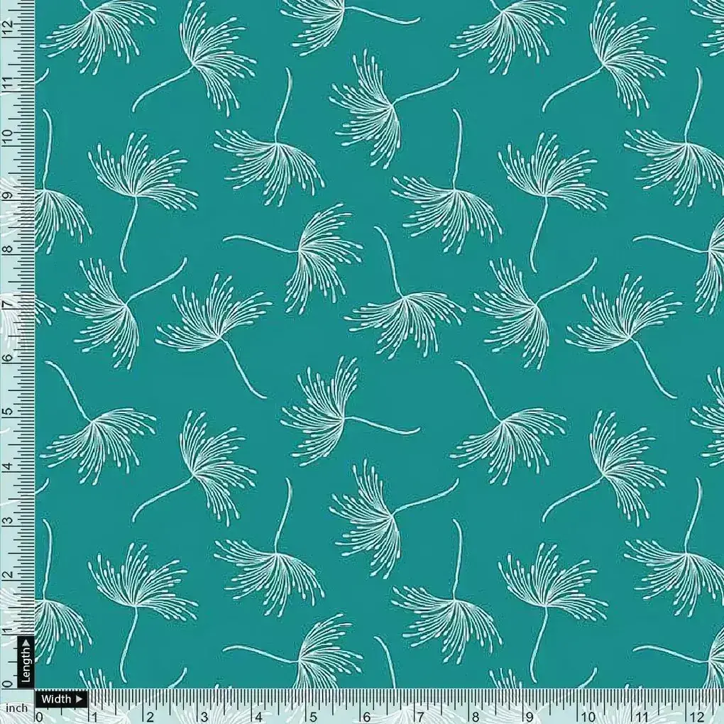 White Floating Flower Digital Printed Fabric - Kora Silk - Image 4