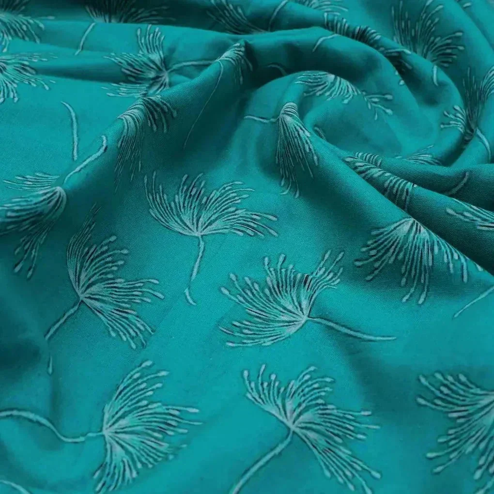White Floating Flower Digital Printed Fabric - Pure Cotton - Image 3