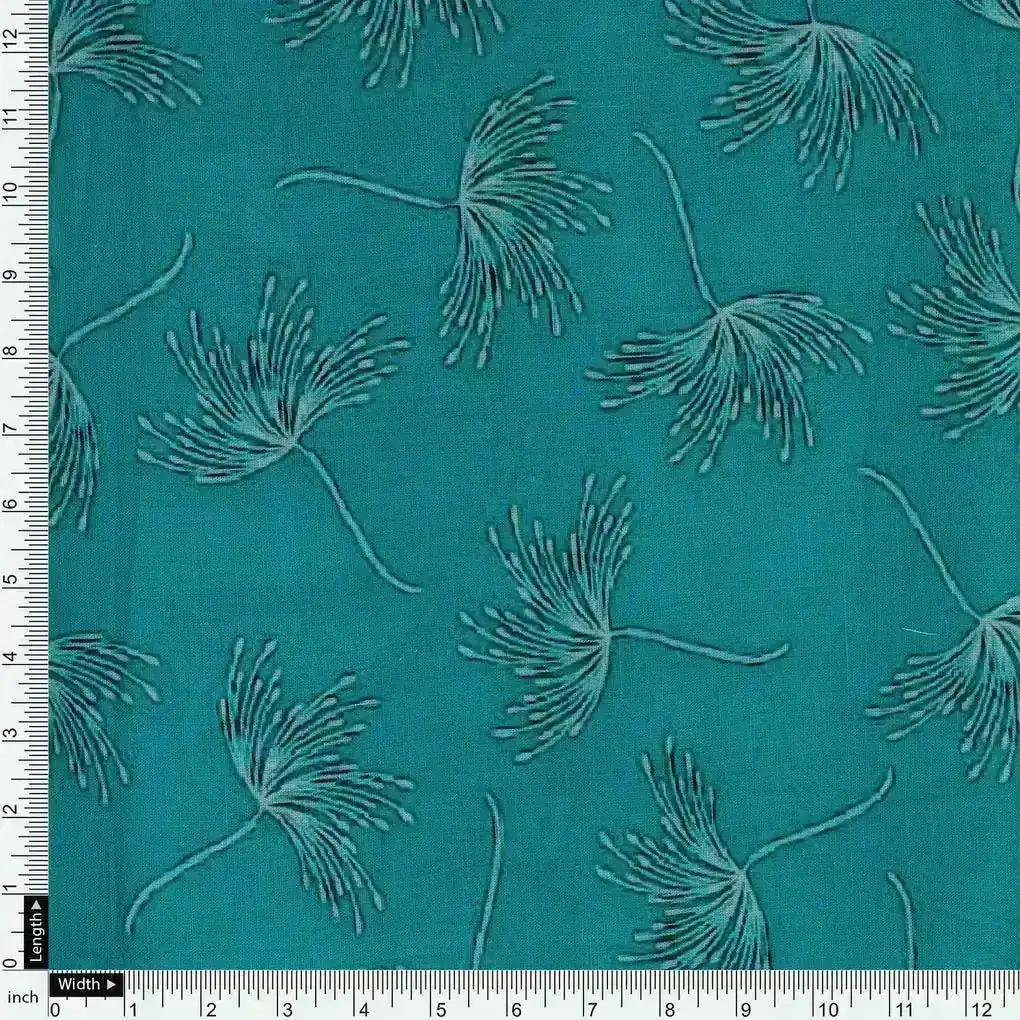 White Floating Flower Digital Printed Fabric - Pure Cotton - Image 4