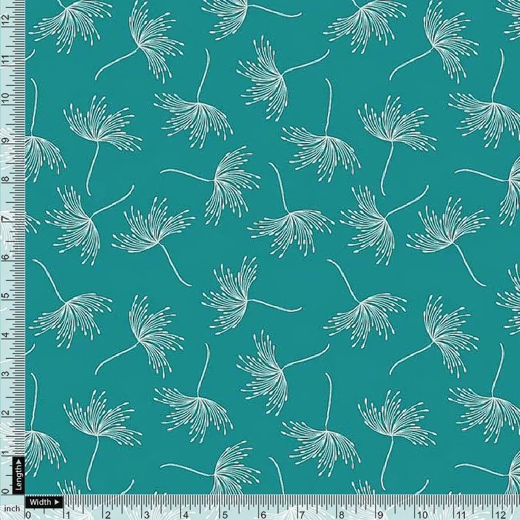 White Floating Flower Digital Printed Fabric - Rayon - Image 4