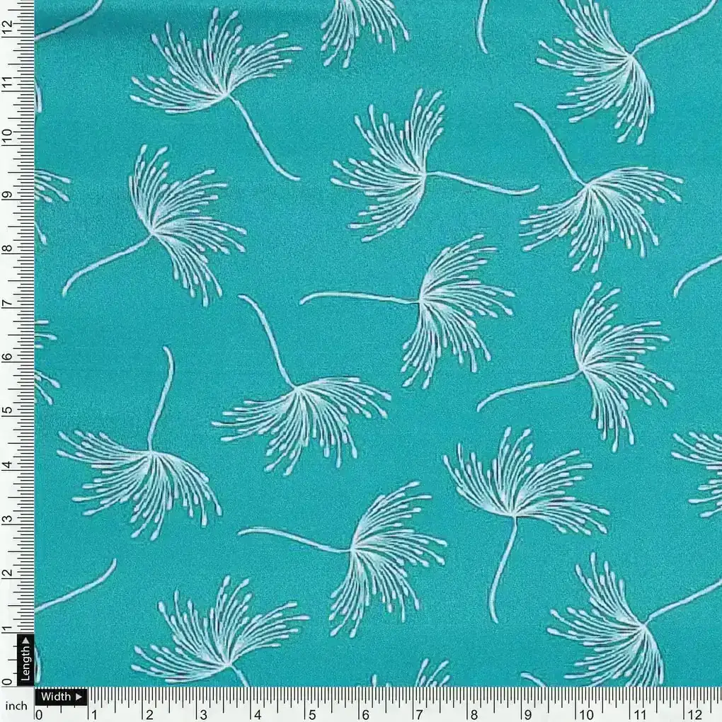 White Floating Flower Digital Printed Fabric - Crepe - Image 4