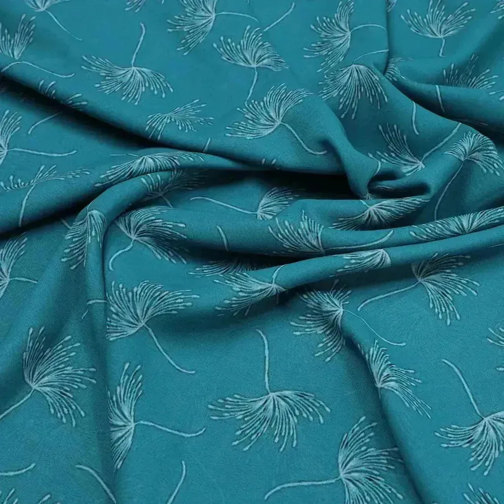 White Floating Flower Digital Printed Fabric - Weightless - Image 3