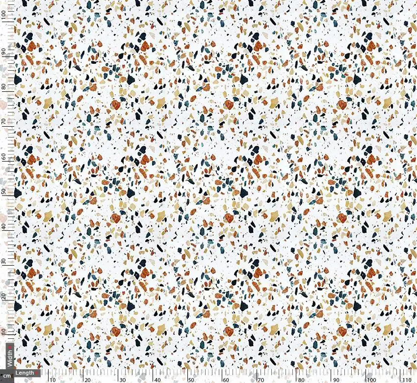 White Galay Stones Digital Printed Fabric - Image 2