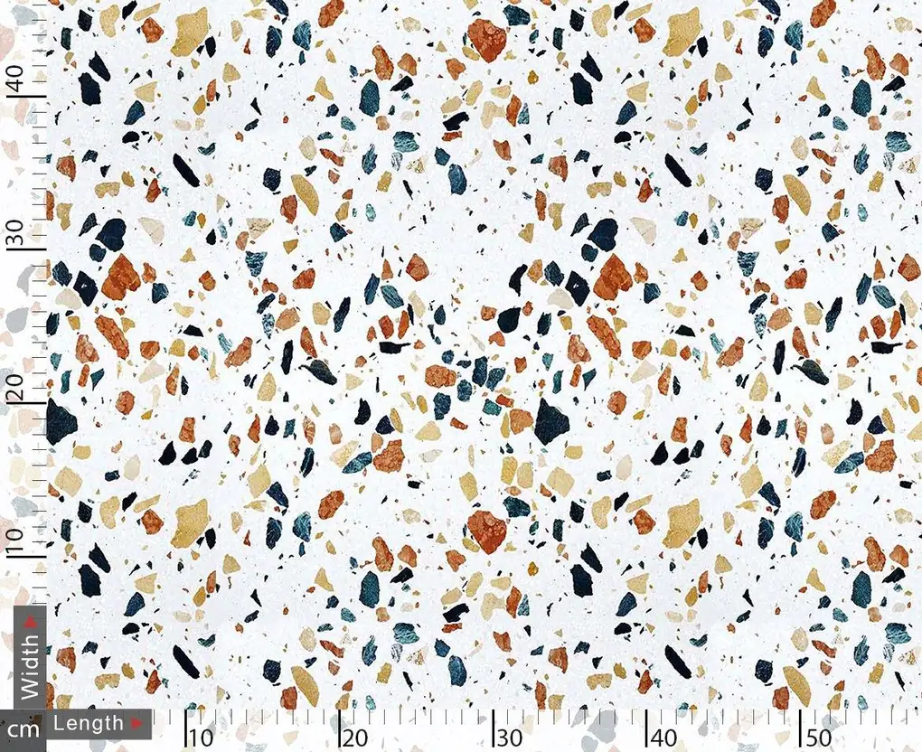 White Galay Stones Digital Printed Fabric - Image 3