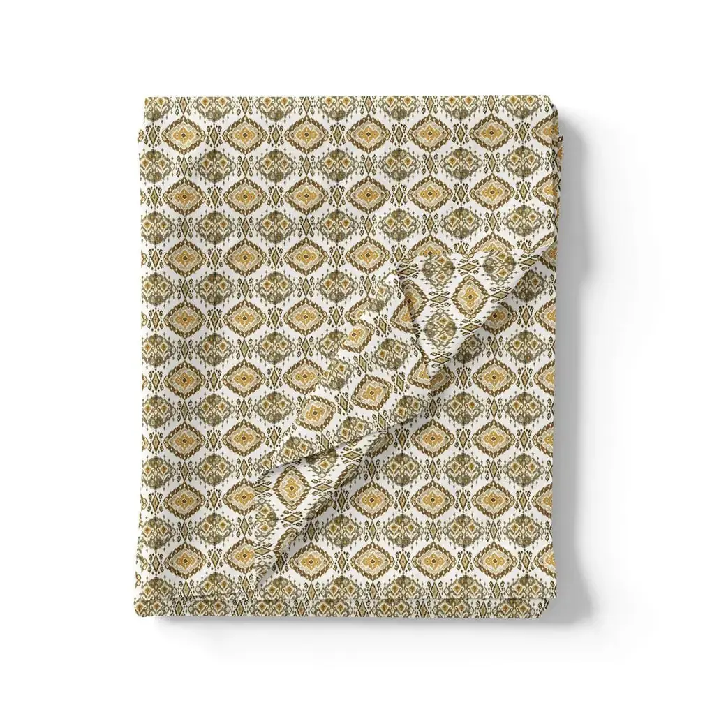 White Ikat Pashmina Printed Fabric - Image 3