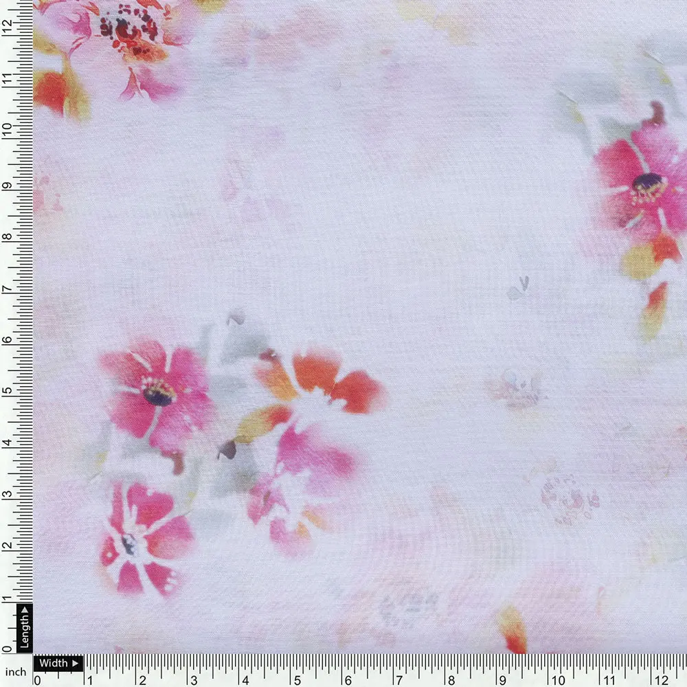 White Muslin Printed Unstitched Fabric Set (5 Meter Set) - Image 5
