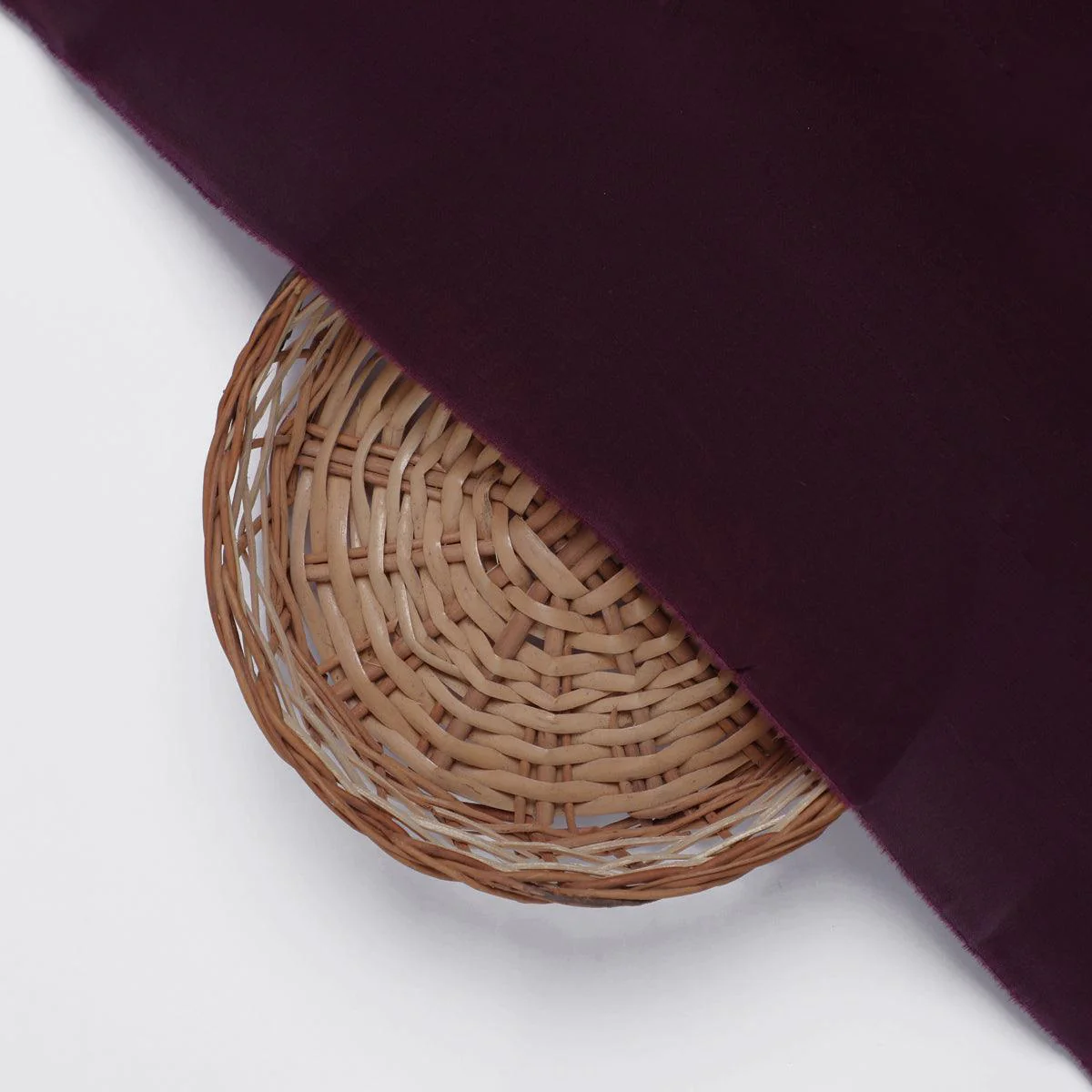 Wine Colour Natural Crepe Plain Dyed Fabric - Image 2