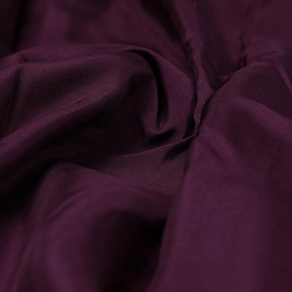 Wine Colour Upada Silk Plain Dyed Fabric - Image 3
