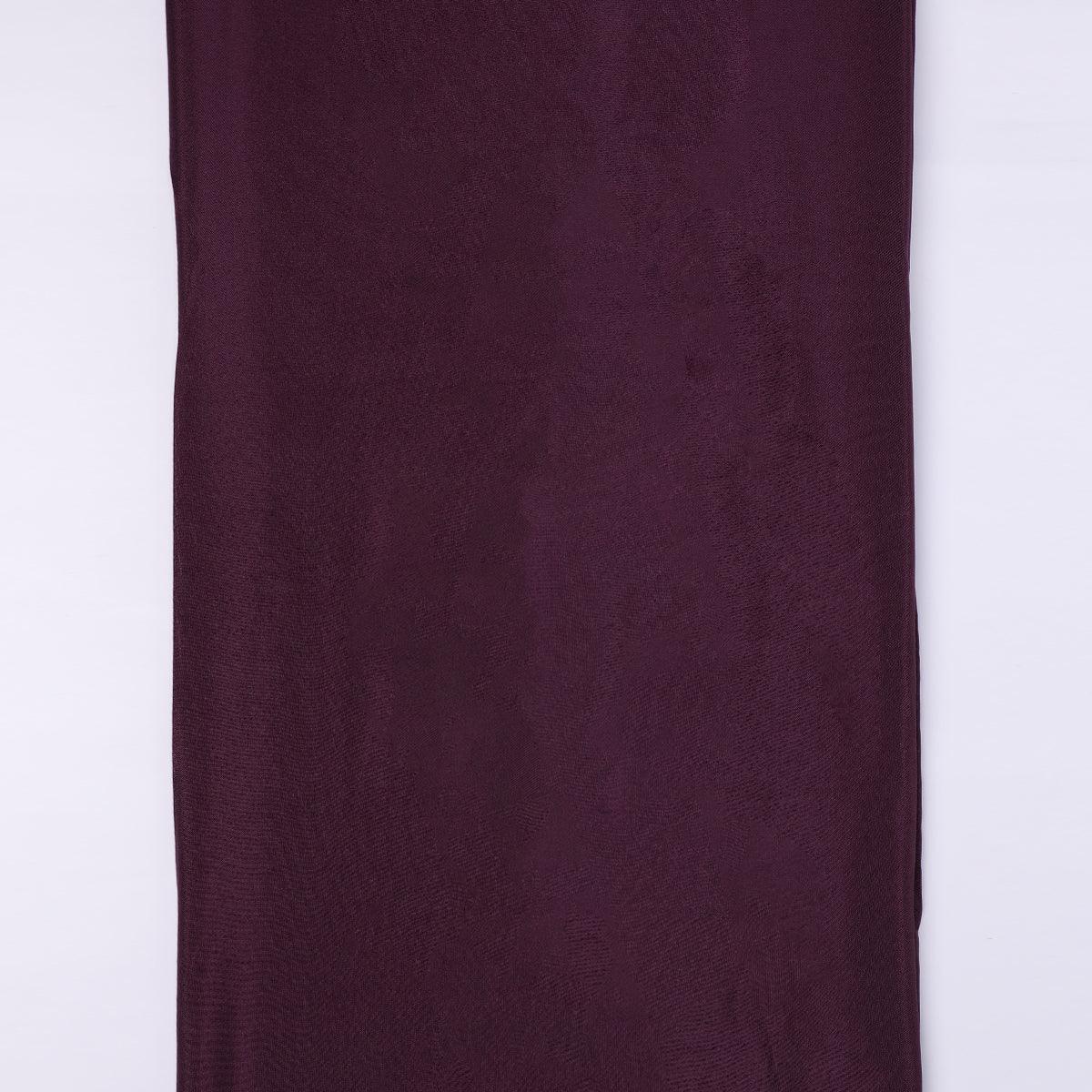 Wine Colour Upada Silk Plain Dyed Fabric - Image 4