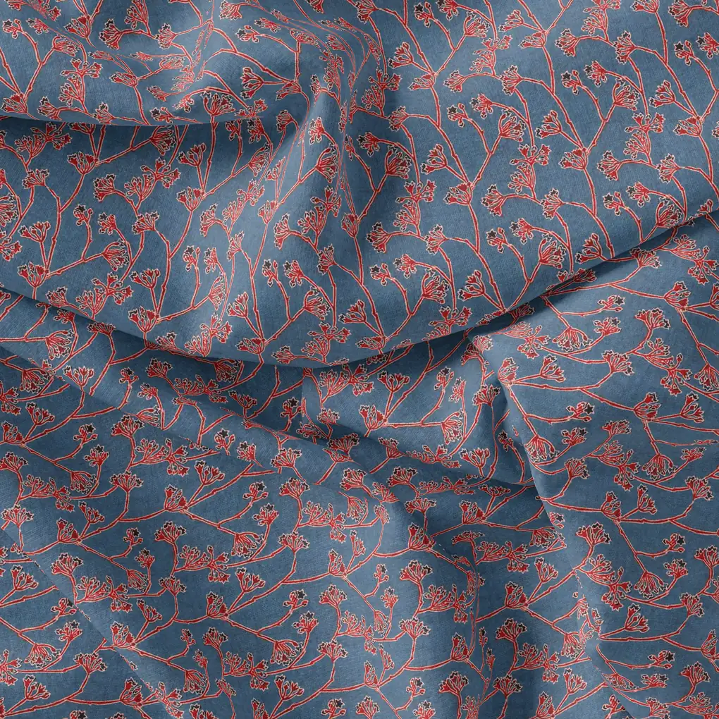 Winter Fallen Red Branches Digital Printed Fabric - Image 4