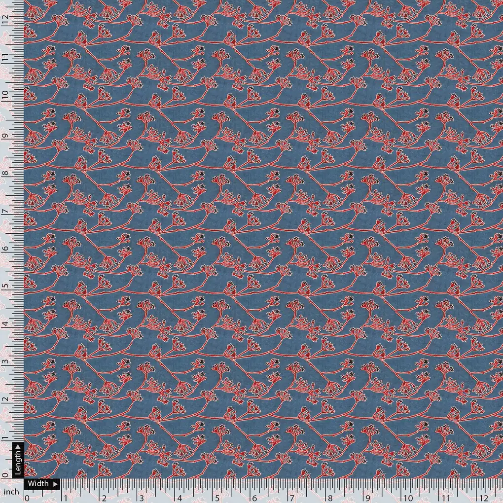 Winter Fallen Red Branches Digital Printed Fabric - Image 5