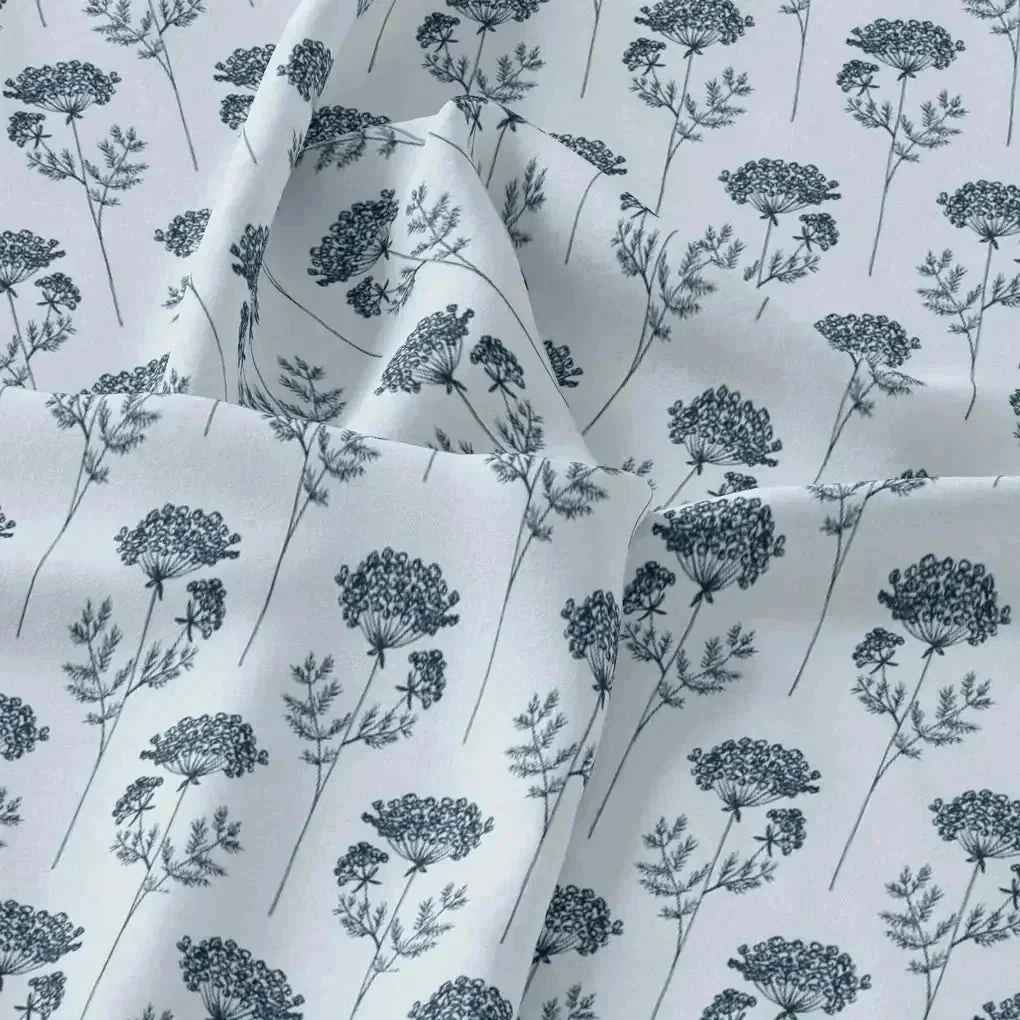 Winter Icy Flower Digital Printed Fabric  - Kota Doria - Image 3