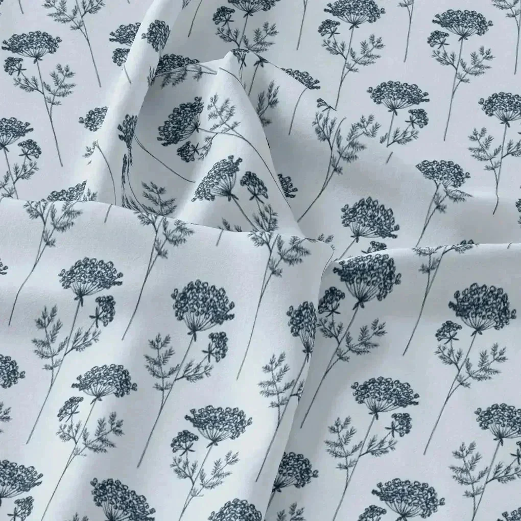 Winter Icy Flower Digital Printed Fabric  - Muslin - Image 3