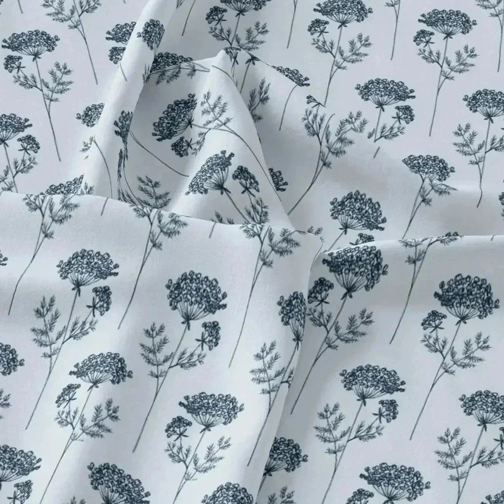 Winter Icy Flower Digital Printed Fabric  - Pure Georgette - Image 3