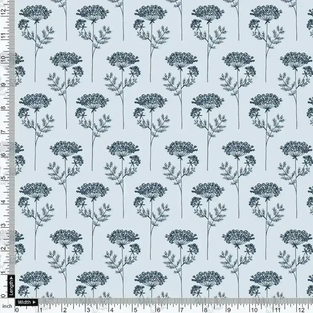 Winter Icy Flower Digital Printed Fabric  - Pure Georgette - Image 4