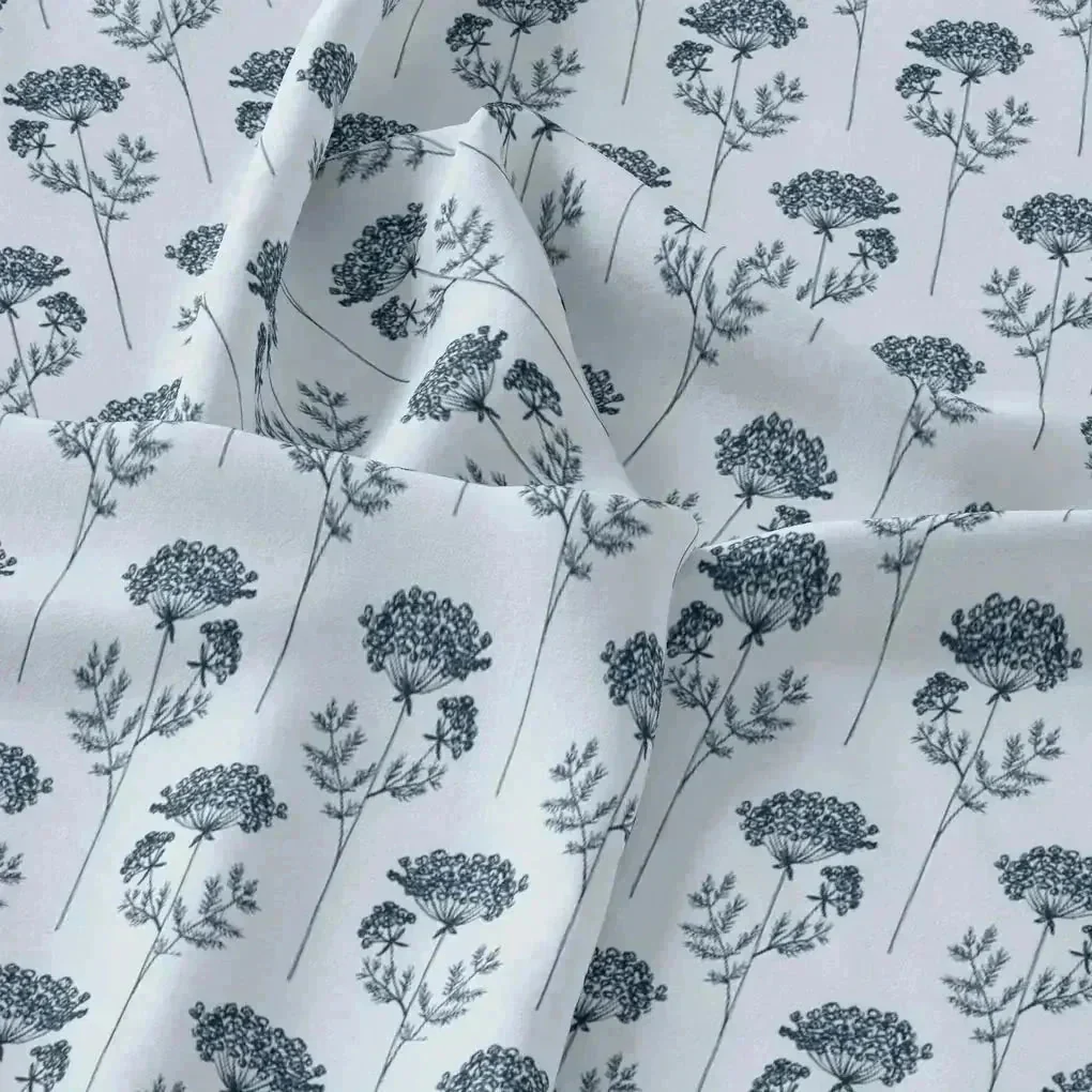 Winter Icy Flower Digital Printed Fabric  - Pure Muslin - Image 3