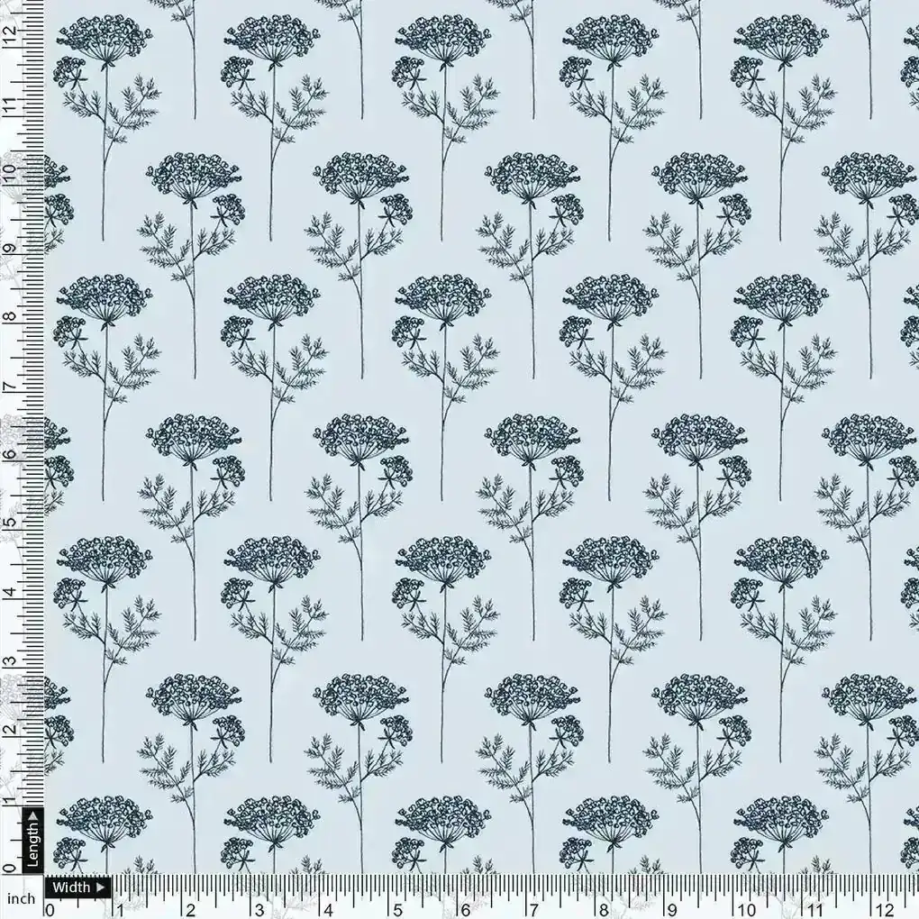 Winter Icy Flower Digital Printed Fabric  - Pure Muslin - Image 4