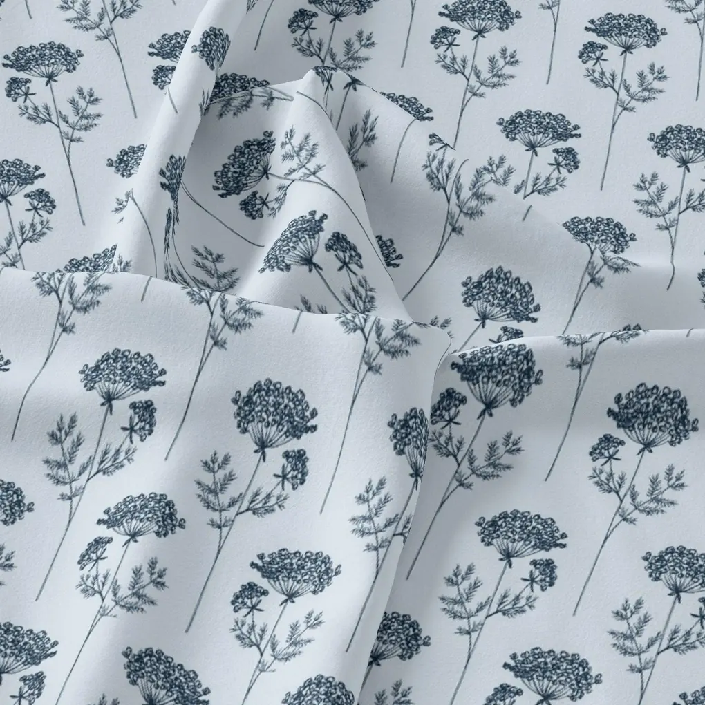 Winter Icy Flower Digital Printed Fabric  - Rayon - Image 3