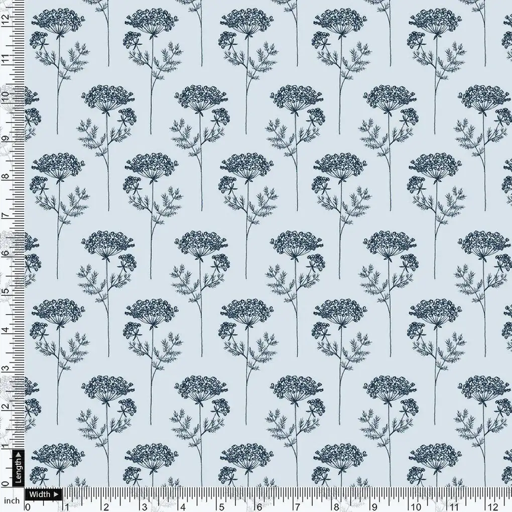 Winter Icy Flower Digital Printed Fabric  - Rayon - Image 4