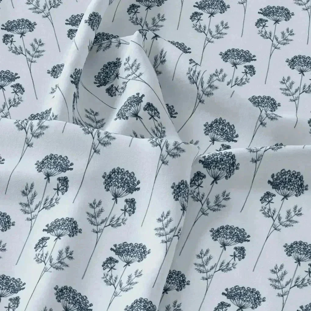 Winter Icy Flower Digital Printed Fabric  - Upada Silk - Image 3