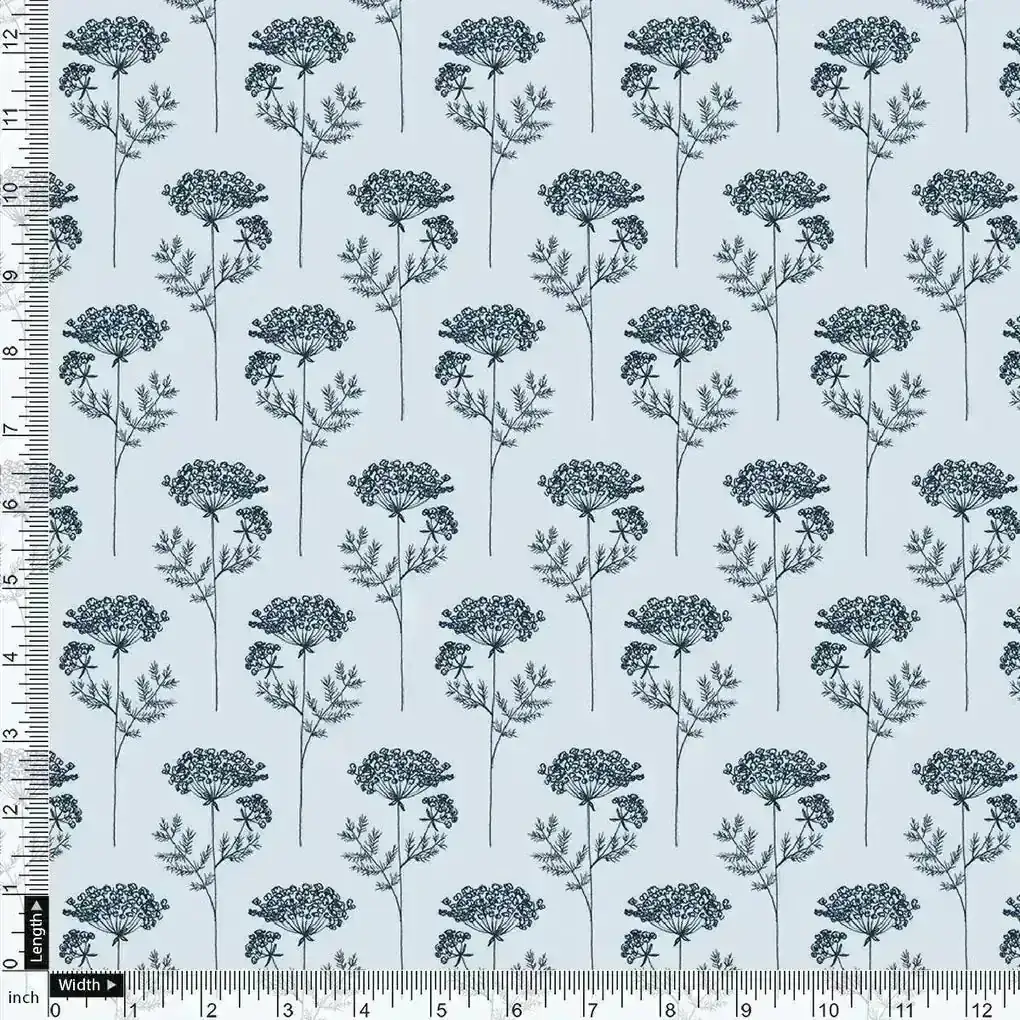 Winter Icy Flower Digital Printed Fabric  - Weightless - Image 4