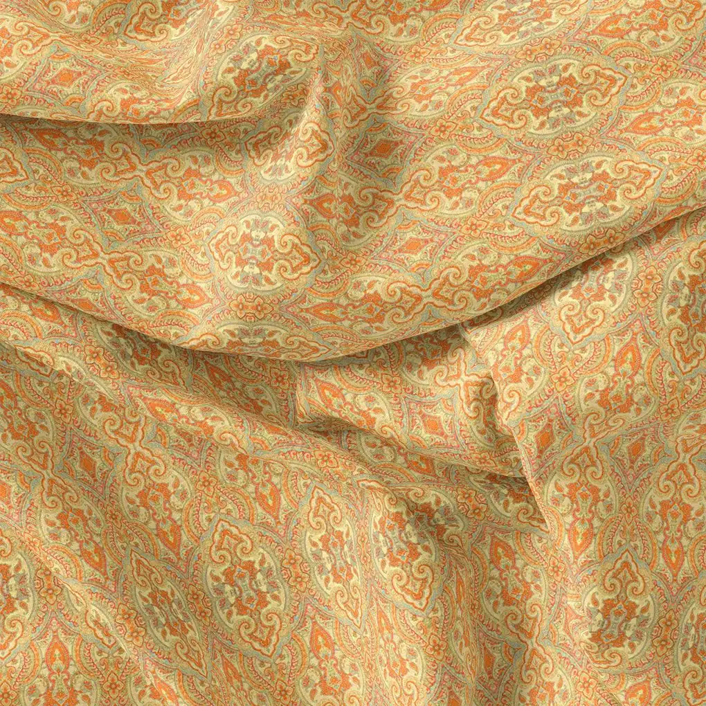 Yellow Abstract Pashmina Printed Fabric - Image 4
