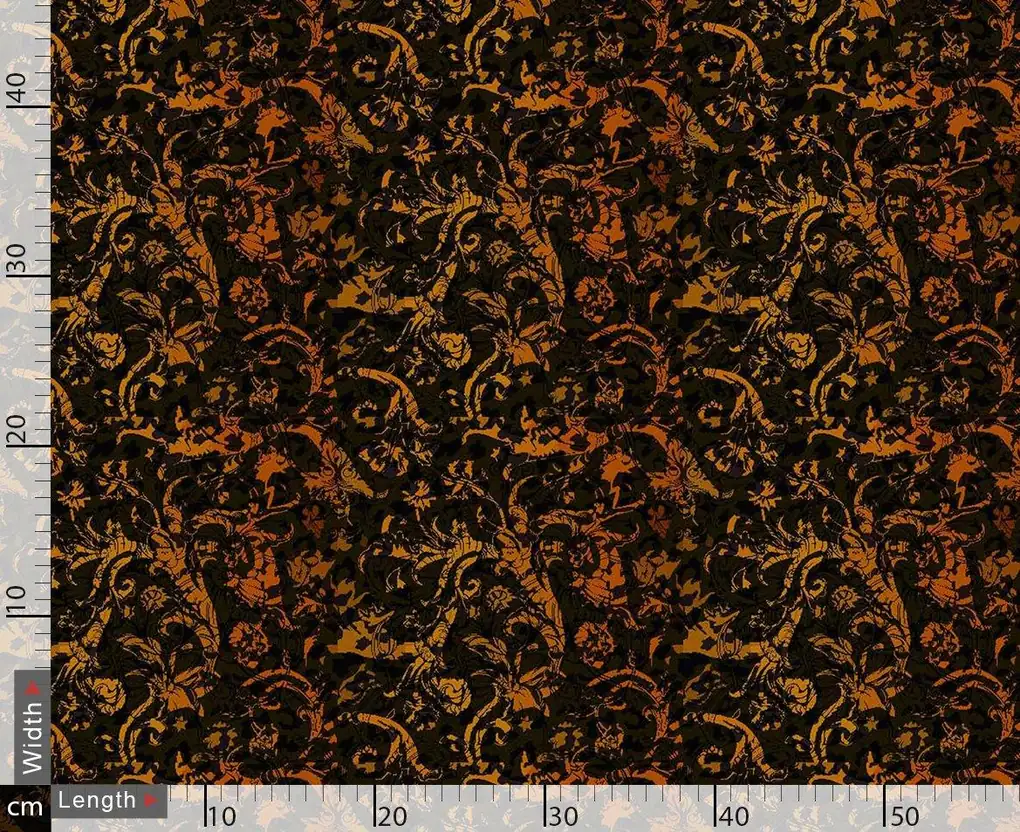 Yellow Brocade Allover Dgital Printed Fabric - Image 3