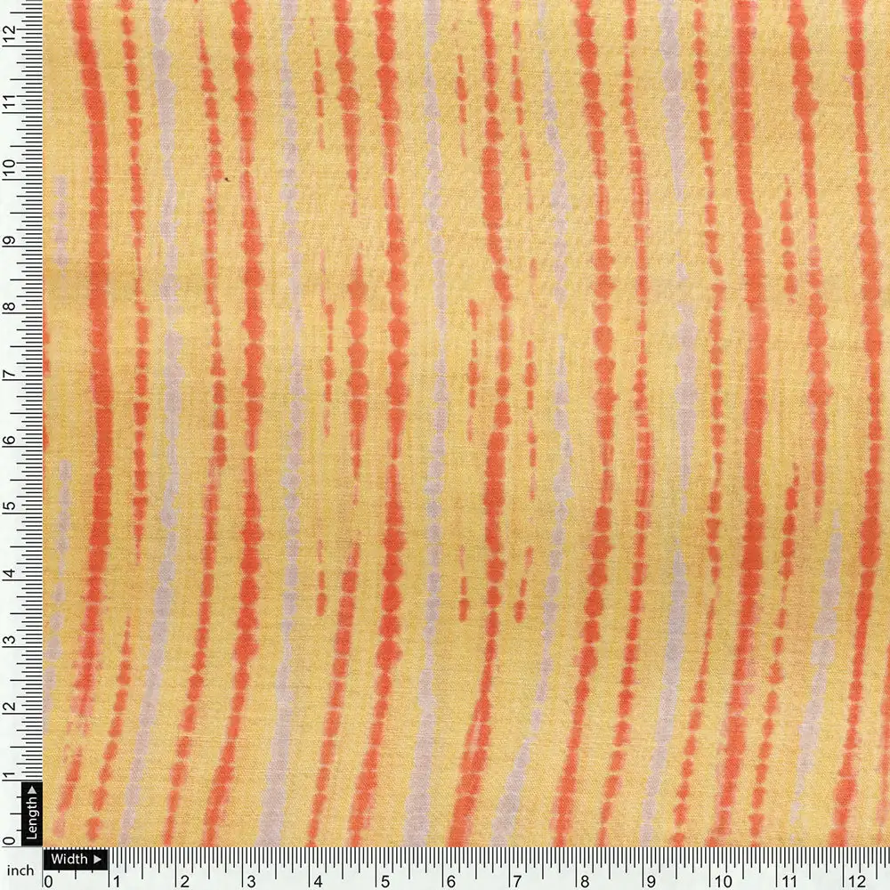 Yellow Linen Printed Unstitched Fabric Set (5 Meter Set) - Image 6