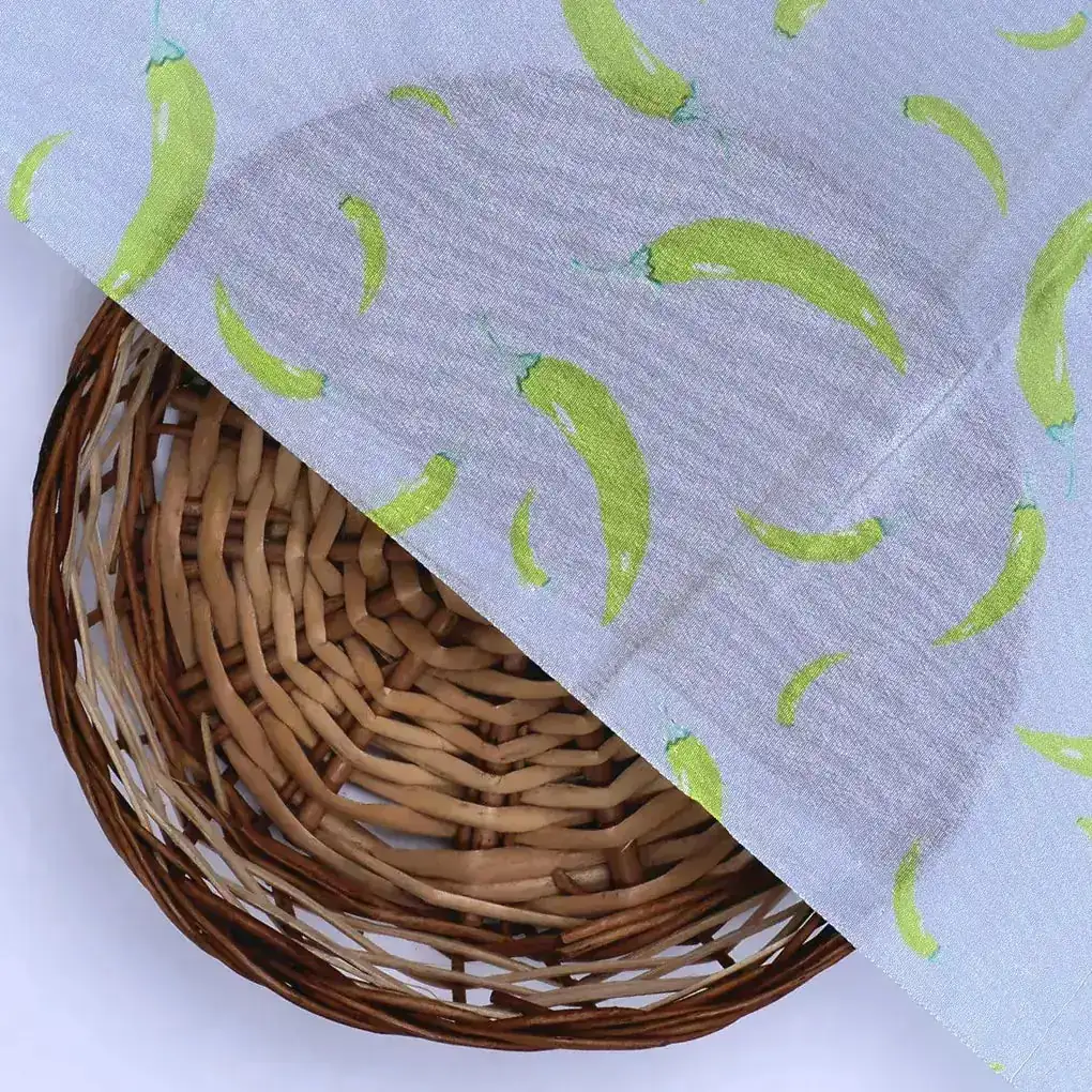 Yellow Mirchi Allover Digital Printed Fabric - Crepe - Image 2
