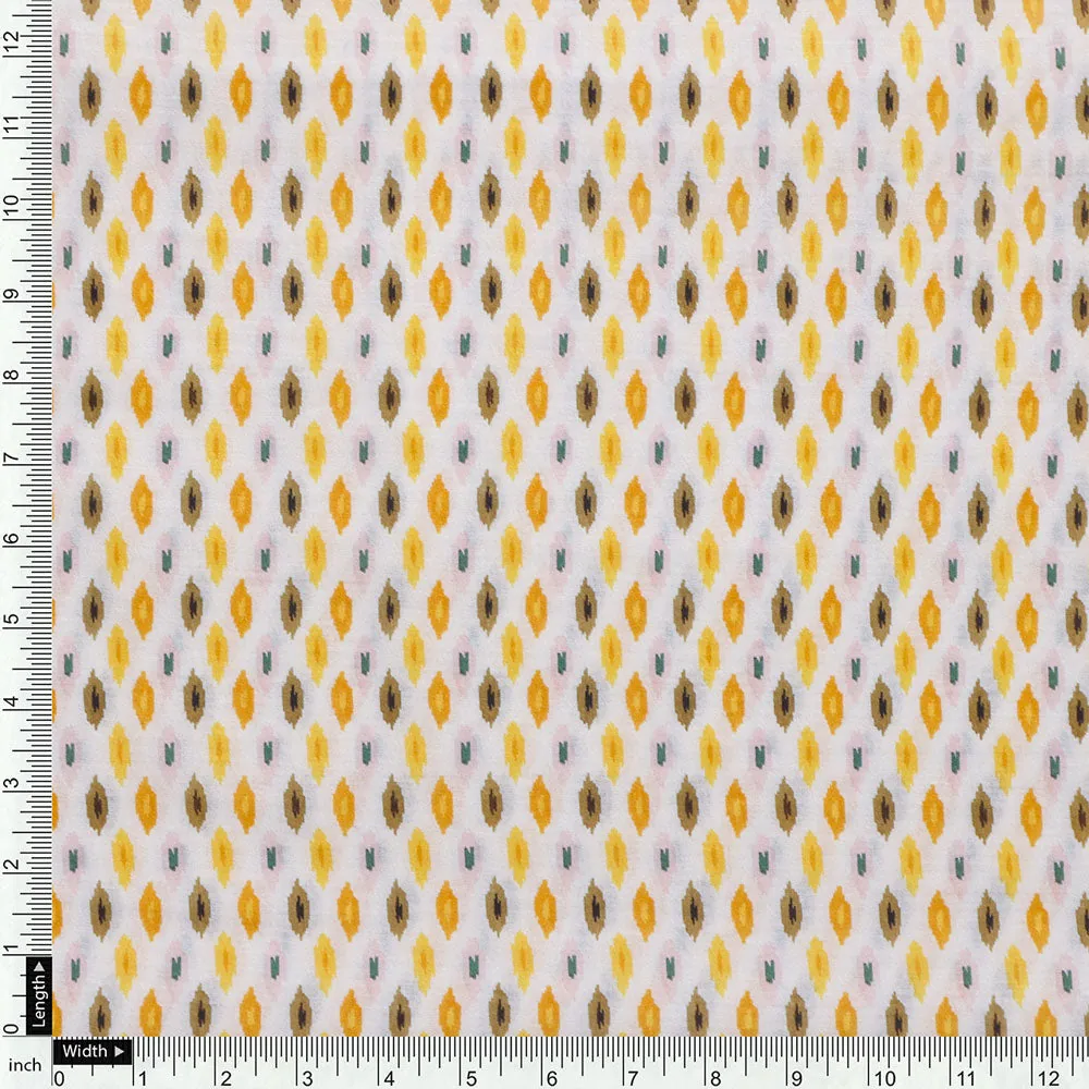 Yellow Mul Cotton Printed Unstitched Fabric Set (5 Meter Set) - Image 6