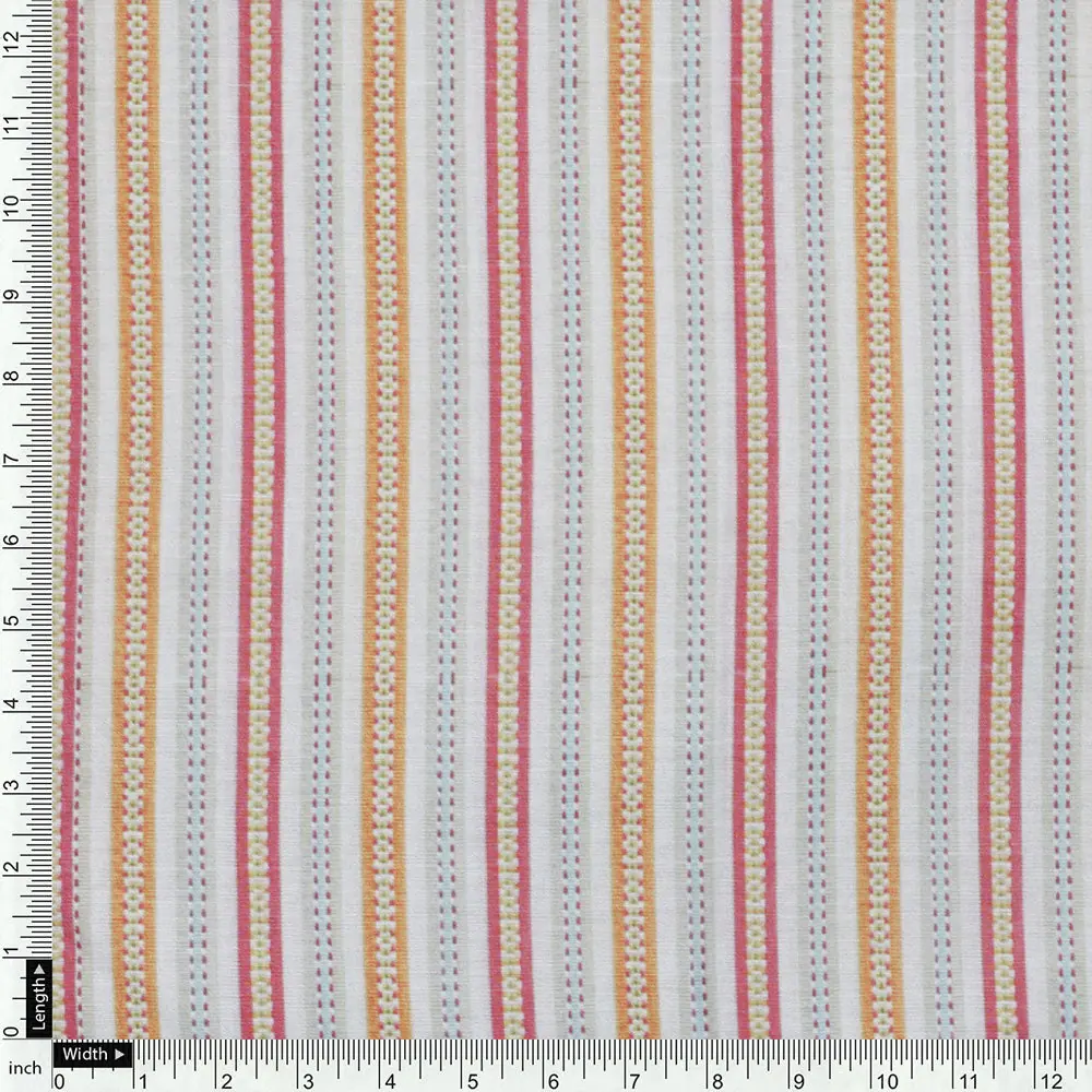 Yellow Mul Cotton Printed Unstitched Fabric Set (5 Meter Set) - Image 6