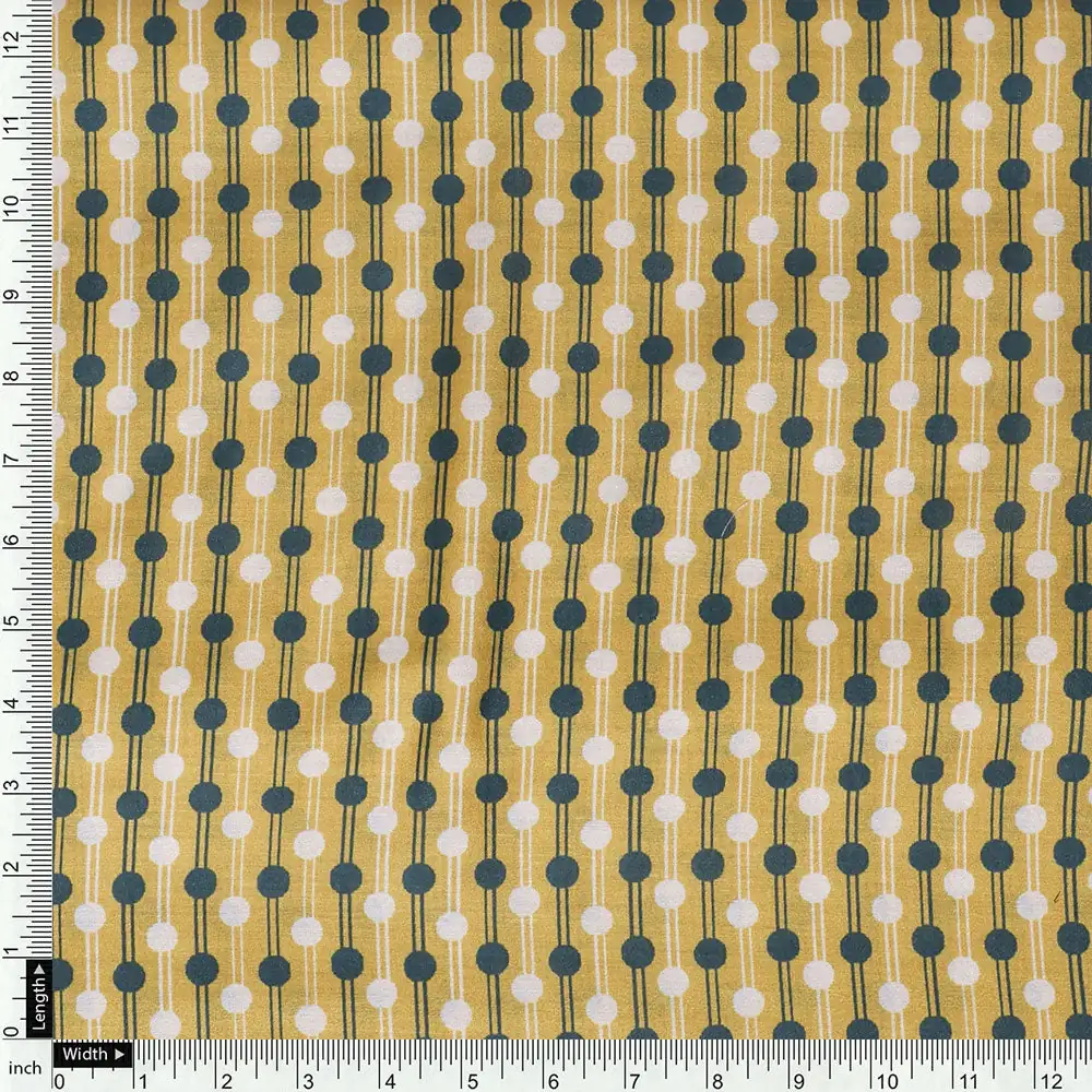 Yellow Mul Cotton Printed Unstitched Fabric Set (5 Meter Set) - Image 6