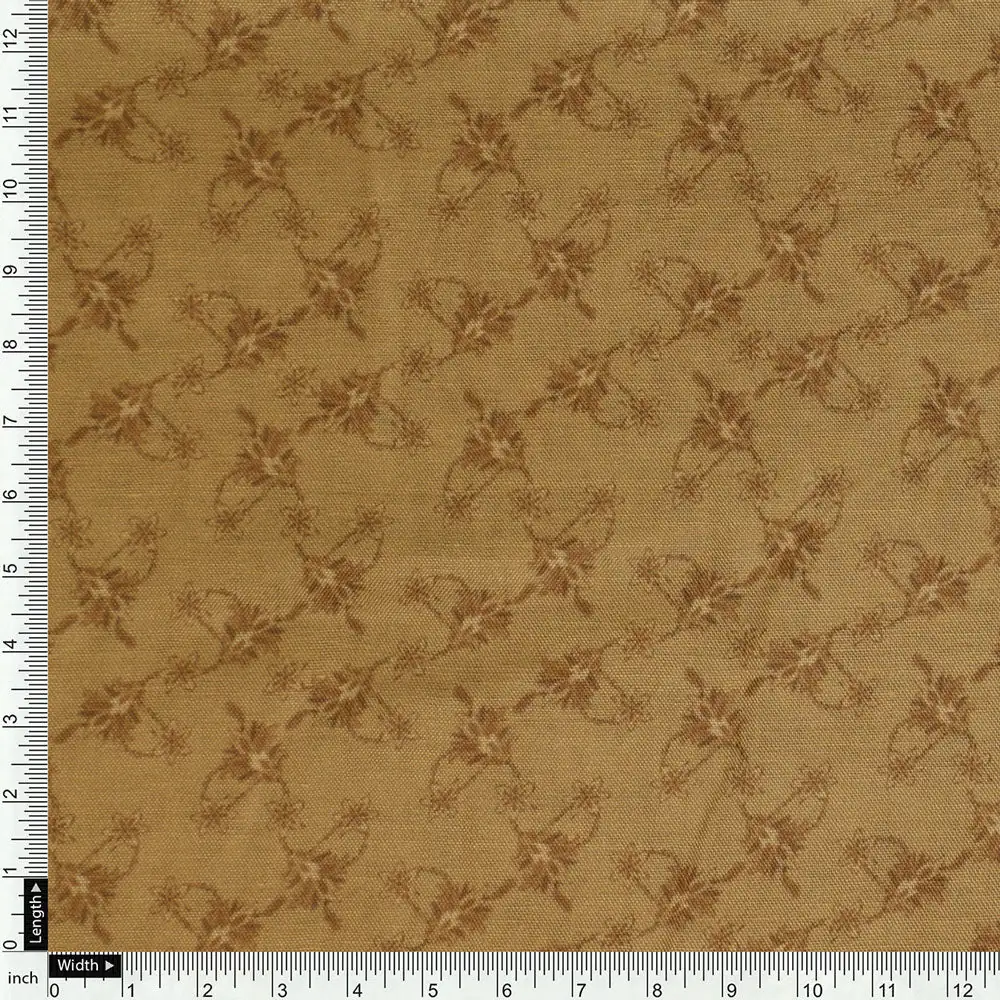 Yellow Muslin Printed Unstitched Fabric Set (5 Meter Set) - Image 6