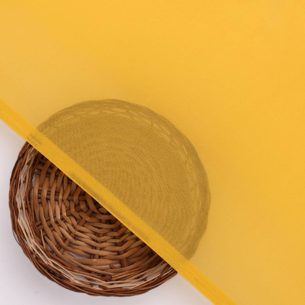 Yellow Plain Georgette Solid Fabric - Image 2