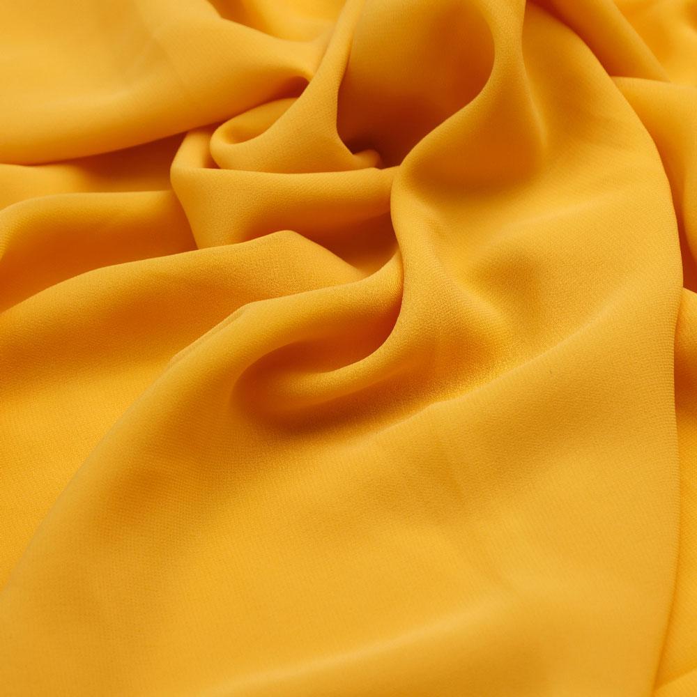 Yellow Plain Georgette Solid Fabric - Image 3