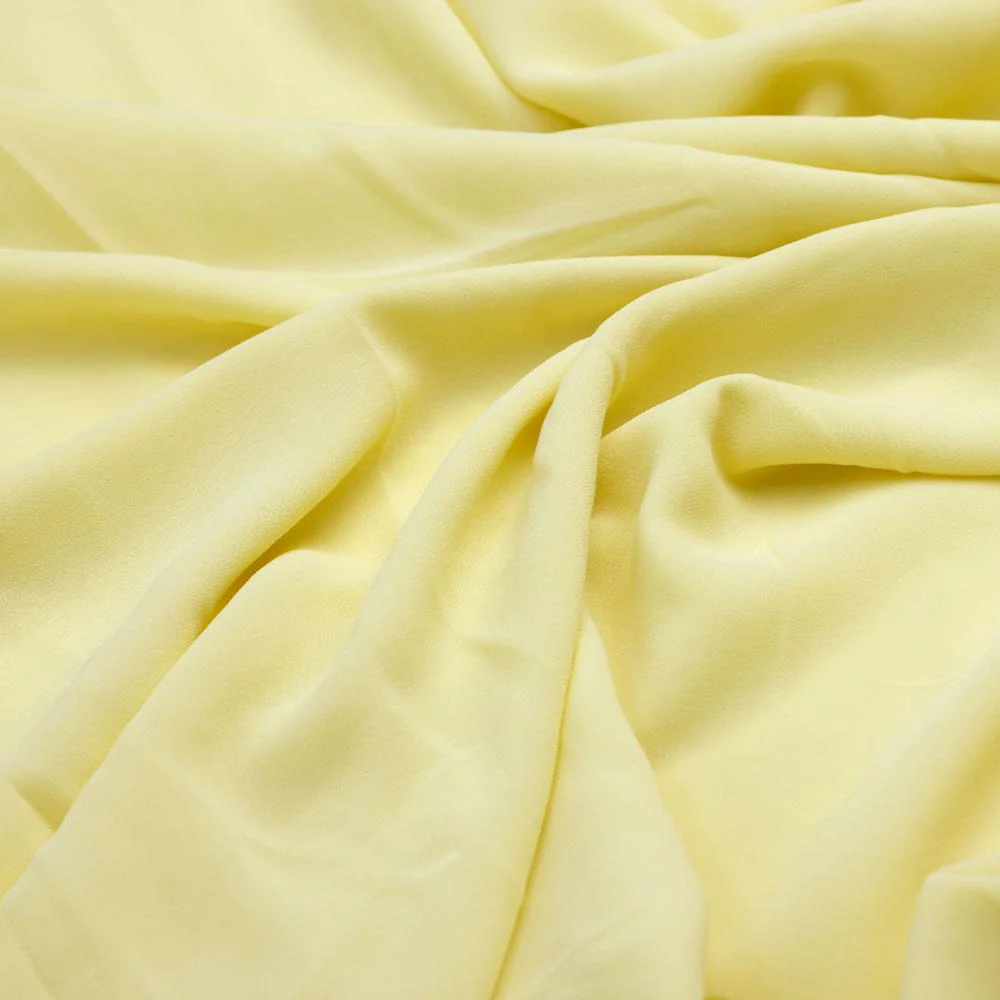 Lemon Yellow Plain Georgette Solid Fabric - Image 3