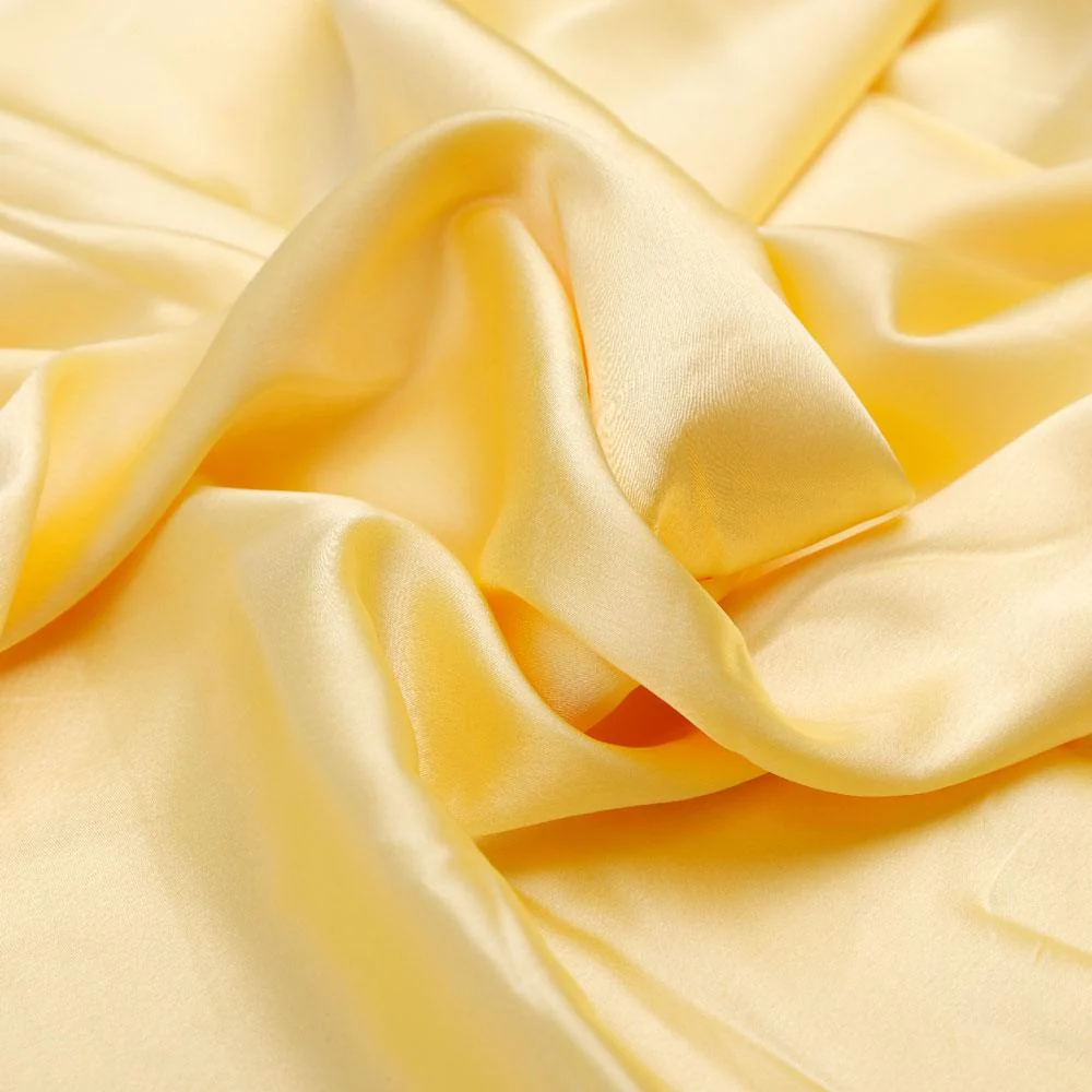 Yellow Plain Japan Satin Solid Fabric - Image 3