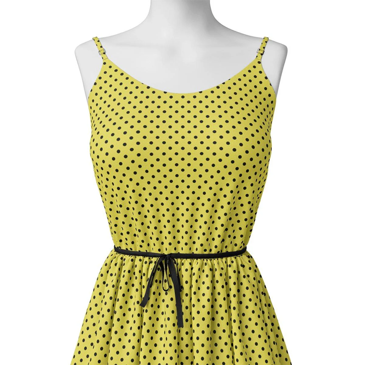 Yellow Polka Dot Digital Printed Fabric - Image 2