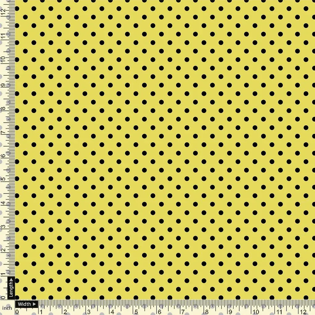 Yellow Polka Dot Digital Printed Fabric - Image 4