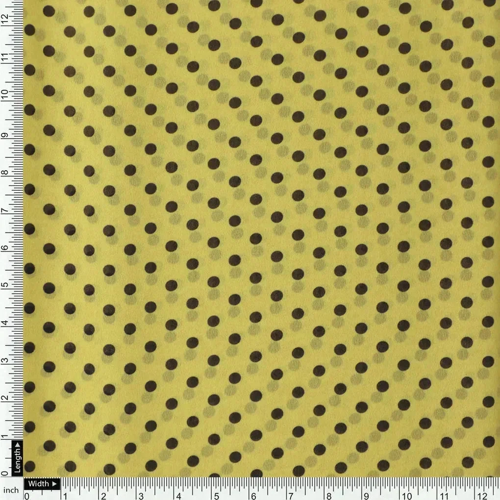 Yellow Polka Dot Digital Printed Fabric - Weightless - Image 4