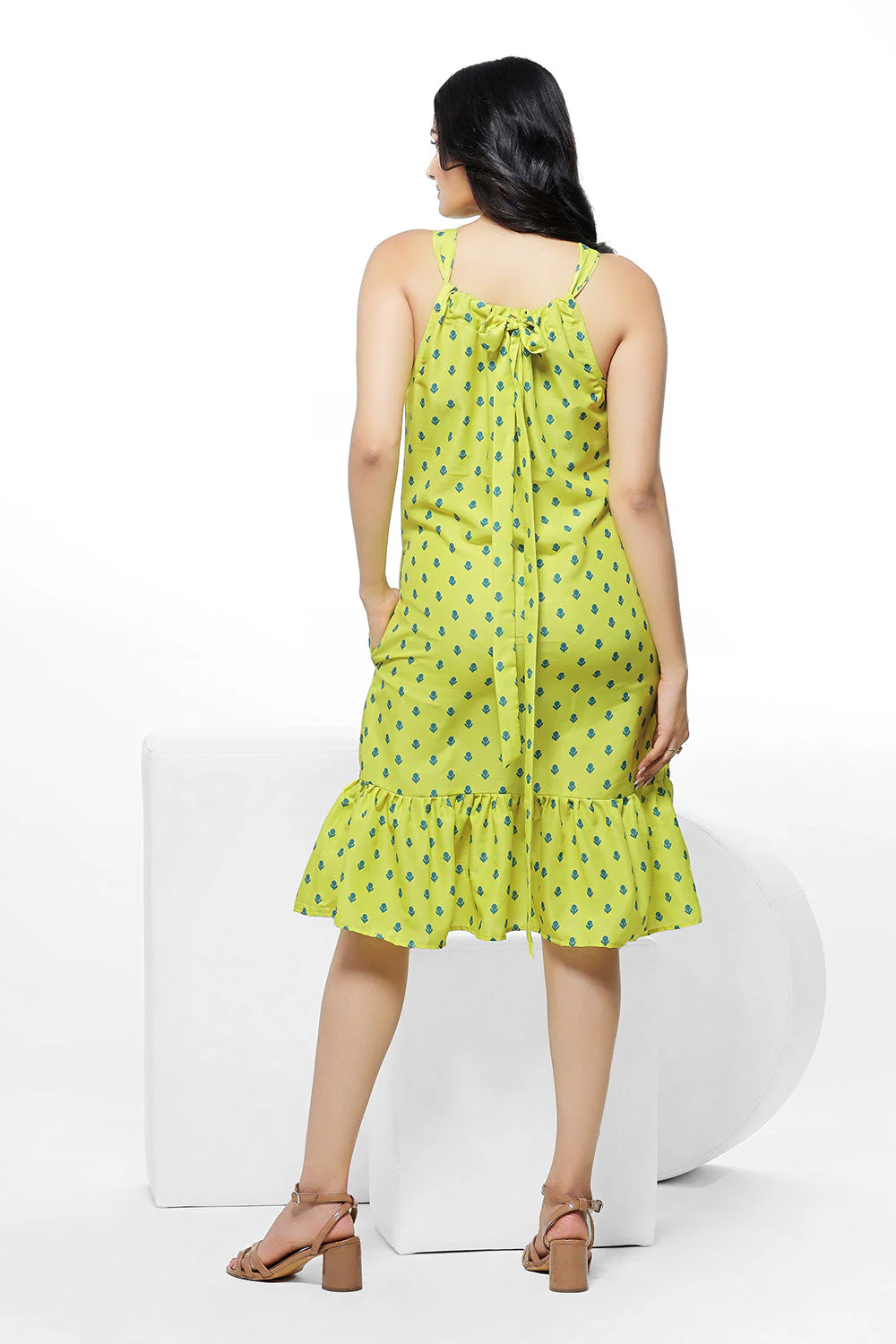 Yellow Print With Lime Color Maxi - Image 3